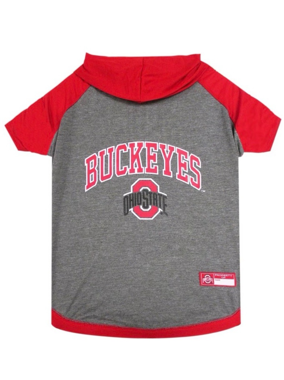 Pets First Red & Grey Buckeyes Hoodie for Dogs